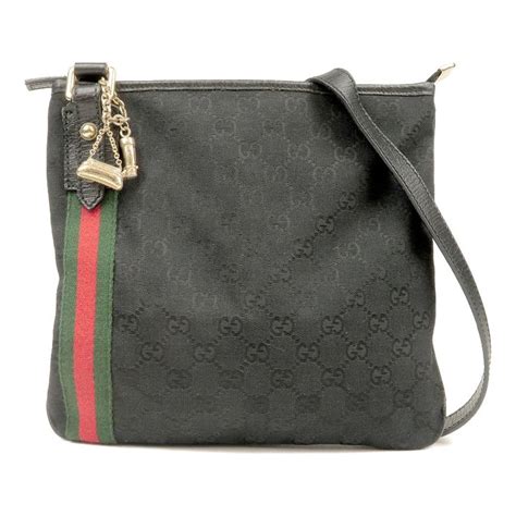 gucci vintage sherry line black|Gucci sherry line canvas.